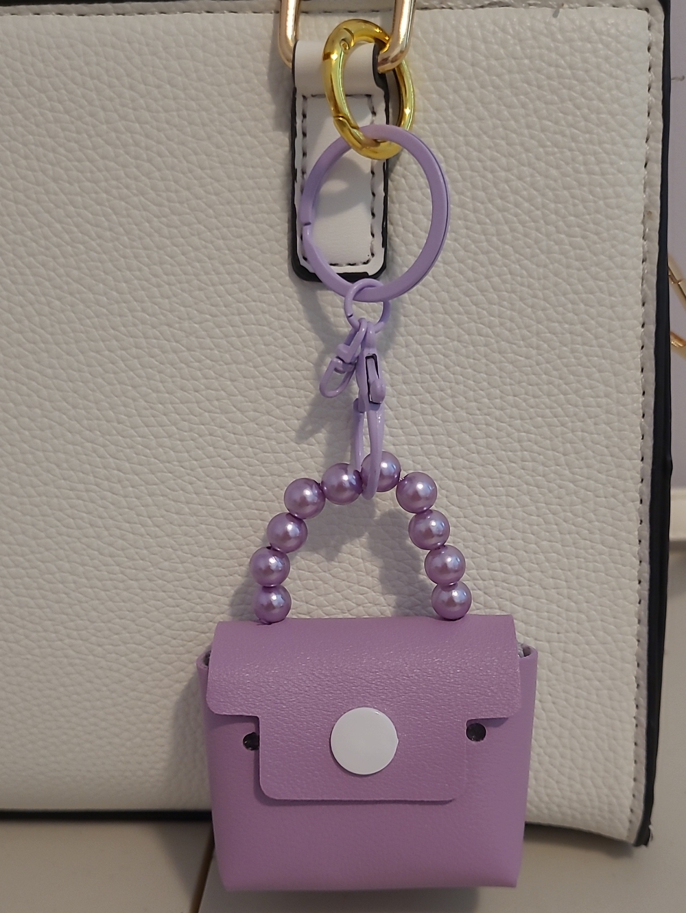 Lilac Mini Purse Keychain Charm